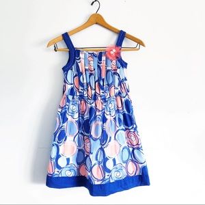 Blue Pink Girls Floral Sun Dress Size 8